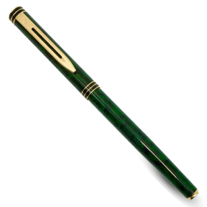 Vintage - 18K Gold Nib - WATERMAN Centurion Fountain Pen, Green Marble - France